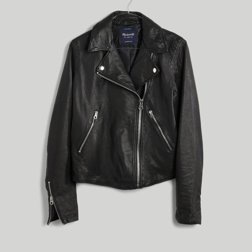 Madewell washed leather motorcycle jacket